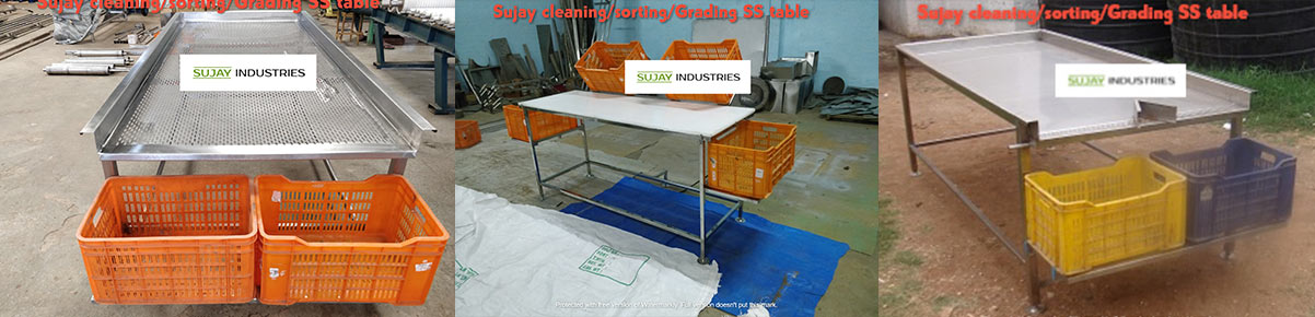 Vegetable cleaning, sorting & Grading Table manufacturers